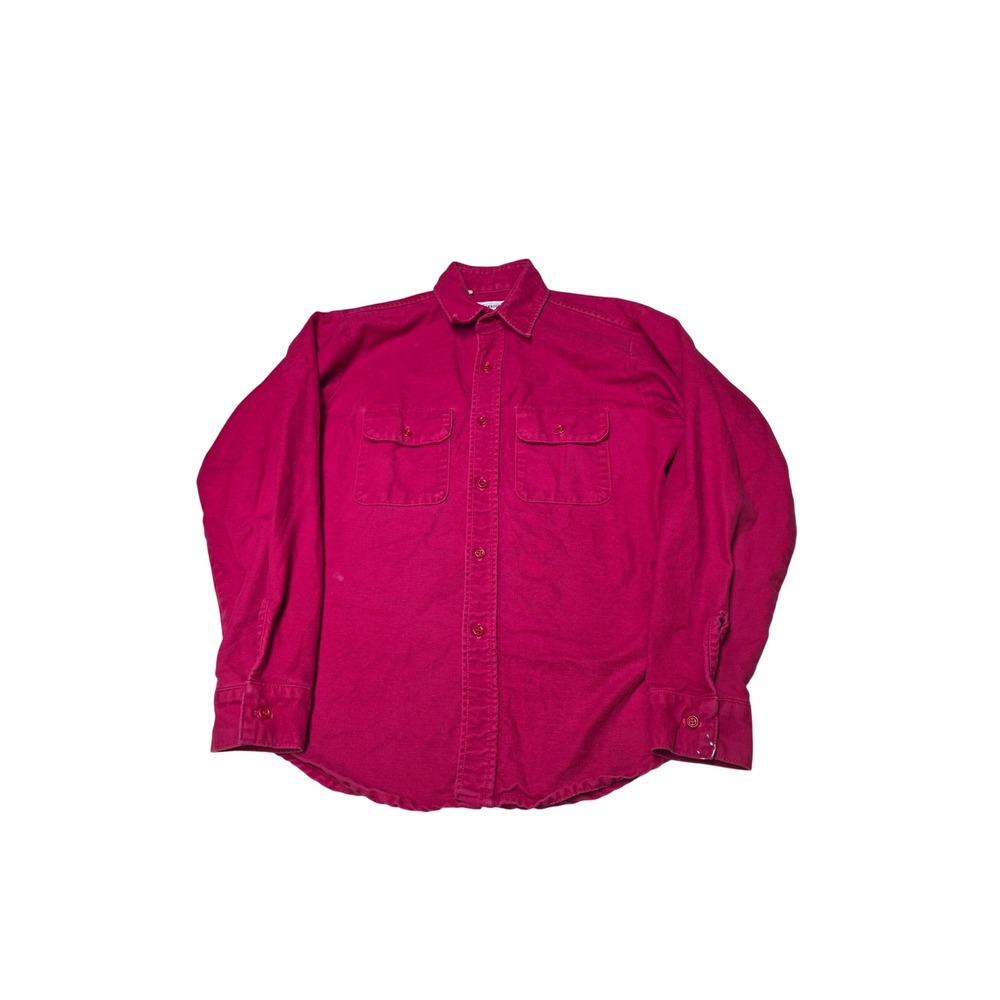 Vintage Five Brother Magenta‎ Pink Flannel Shirt Mens Medium Made in USA Rugged